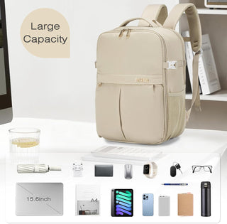 SPAHER Cabin Bag 40x30x20 Wizzair Underseat Laptop Backpack 15.6 Inch for School Carry On Bag Luggage Travel Backpack Hand Luggage Backpack Casual Daypack Approved Holdall Rucksack Flight Bag Beige