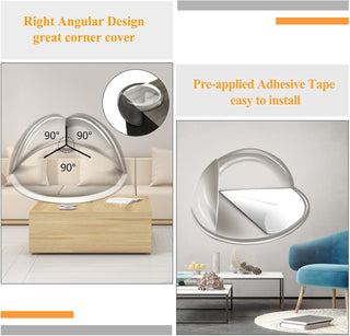 Gudui ‎SHOWAY Corner Guards (12 Pack) Clear Protectors | High Resistant Adhesive Gel Best Baby Proof Stop Child Head Injuries Tables, Furniture & Sharp Corners Proofing (L-Shaped).