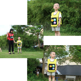 Excefore Dodgeball Game Set, 2 Sticky Target Vests with 10 Cotton Balls Throwing Target Game Parent-Child Interaction Playground Games Toy for Indoor Outdoor