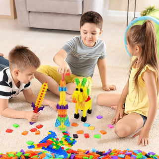 AM ANNA 800 Pieces Building Blocks Kids STEM Toys Educational Building Toys,Building Blocks Construction Toy Creativity Classroom Activities Toys,Interlocking Gear Learning Toys for Boys Girls Aged 3+