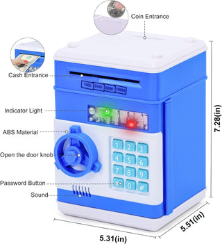 Refasy Piggy Bank for Girls 4-11 Years Old,Refasy Kids Safe Bank for Boys Christmas Birthday Gifts Toy for Kids Electronic ATM Money Bank for Adults Money Saving Box Safe Coin Bank Toy Kids Toys Pink
