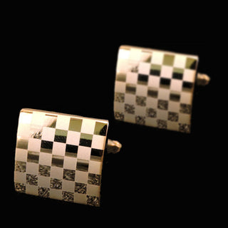 Men's Shirt French Cufflinks High Quality Enamel Vintage Pattern Laser Metal Cube Cufflinks