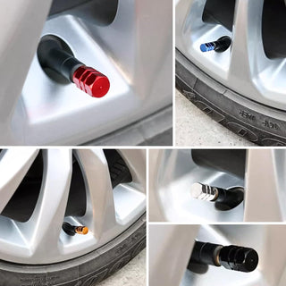 BOROLA Car Tire Valve Stem Caps with Hexgon Style(Red, Pack of 5)