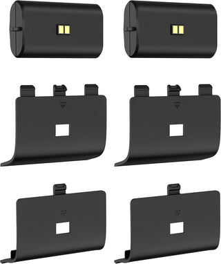 GameWill Dual Charging Dock with 2 x Rechargeable Battery Packs [EXTRA POWER 1200 mAh] for Xbox Series X and Series S (also compatible with Xbox One X/S) - Black- USB