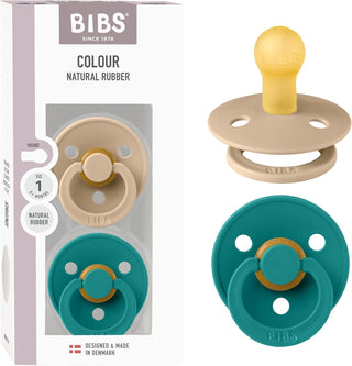 Bibs Pacifier Size 1 - Baby 0-6M (2pcs) - Ivory/Blush