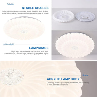 Aiwewin LED Ceiling Light,3 Colors Dimmable LED Flush Mount Lighting Fixture with Remote,Bilayer Wave Shaped Round Ceiling Lamp for Living Room Bedroom Hallway