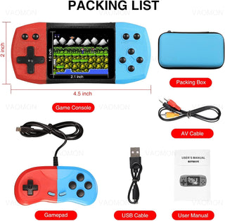 Kids Handheld Game Portable Video Game Player, 620 Classical Games, Retro handheld Game Console with Portable Shell, Rechargeable Hand Held Game Support Connecting TV & 2 Players, Best Gift for Child