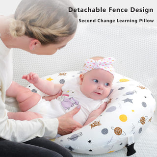 Beauenty Multipurpose Feeding Pillow, Large Breastfeeding Pillows for Babies, Feeding Pillow, Baby Nursing Pillows, Bed U-shape Pillow and Baby Lounger for Newborn (0-12 months) (White Planet)