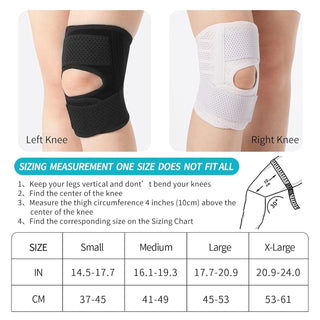 FDTY Knee Brace with Side Stabilizers Relieve Meniscal Tear Knee Arthritis, Breathable Adjustable Knee Support Suitable for Men and Women with Sports Injuries (Medium, White (Left))