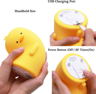 OkiyiD Duck Night Light, Cute Duck Gifts for Girl, Duck Lamp Gifts Dorm Decor Lamp for Nursery, ABS+SIL, Touch Control, Portable and Rechargeable Dimmable, Birthday Gifts for Boys Girls (DoDo Duck)