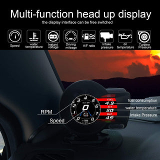 Pepisky Car HUD Display, OBDâ…¡ Smart Gauge High Definition Speedometer Car Diagnostic Tool OBD Fault Code Elimination Safe Driving Computer Overspeed Fault Alarm for All Vehicles