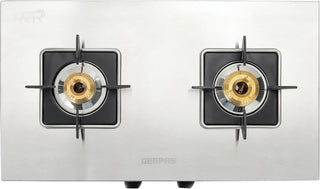 Geepas Stainless Steel Gas Cooker-Auto Ignition System, LPG Gas Stove| Silver, 2 Years Warranty