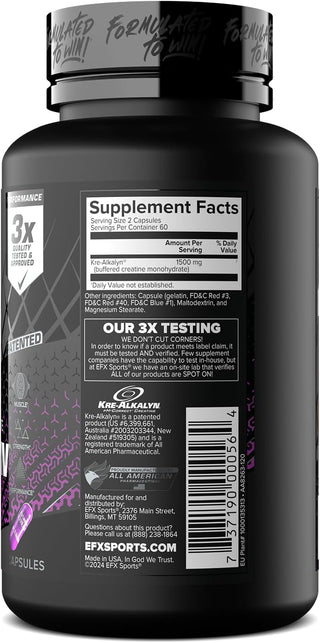 EFX Sports, Kre-Alkalyn EFX, 120 Capsules
