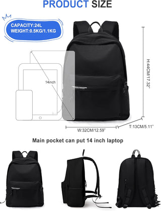 VECAVE Lightweight Casual Laptop Backpack Purse for Women,Travel Backpack with laptop compartment