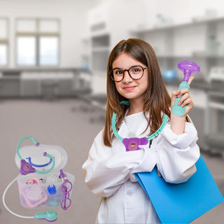 Arabest Doctor Kit for Kids, 24pcs Pretend Play Doctor Dentist Toys with Electronic Equipment, Kids Doctor Kit Packed in Medical Case, Best Gifts for 3 4 5 6 7 Ages Boys Girls