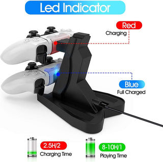 eWINNER Controller Charger Dock LED Dual USB PS4 Charging Stand Station Cradle for Sony Playstation 4 PS4 / PS4 Pro /PS4 Slim Controller
