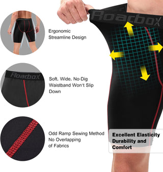 Roadbox Compression Shorts for Men 3 Pack Cool Dry Athletic Workout Underwear Running Gym Spandex Baselayer Boxer Briefs