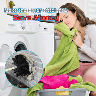 Excefore Dryer Vent Cleaner Kit -(30-Feet) Reusable Lint Remover Fireplace Chimney Brushes, Flexible Lint Brush with Drill Attachment for Faster Cleaning