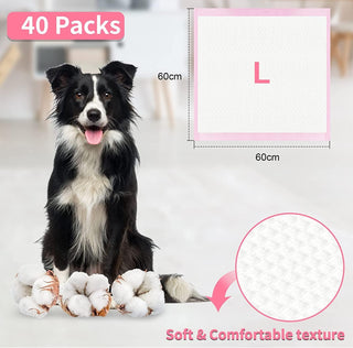 Mumoo Bear Pet Training Pads Super Absorbent Puppy Pads Anti Slip Toilet Pee Mat, Leak Proof & Quick Dry Pet Pads for Dogs Cats Rabbits Pets (40 PACK-60 * 60CM)