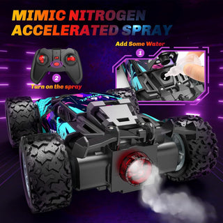 TERRIFI Remote Control Car, 2.4GHz Spray Hobby Rc Racing Car with Rechargeable Batteries, Suitable for Boys Girls Birthday Gift