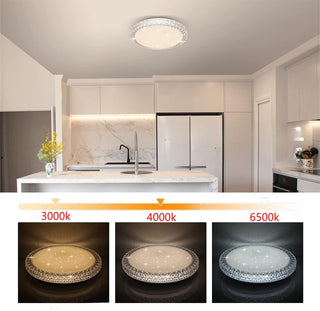 HUA QIANG WANG LED Flush Mount Ceiling Light,60W 3-Color Changeable Ceiling Lamp,Round Modern Ceiling Lighting Fixture for Living Room Dining Room Bedroom Kitchen Island(40cm)