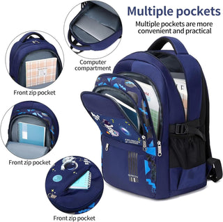 Yoawllty School Bag for Boys, Space Backpack for Boys Kids Elementary School Bags Middle Primary School Book Bag Lightweight School Bag for Students