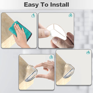 Gudui ‎SHOWAY Corner Guards (12 Pack) Clear Protectors | High Resistant Adhesive Gel Best Baby Proof Stop Child Head Injuries Tables, Furniture & Sharp Corners Proofing (L-Shaped).