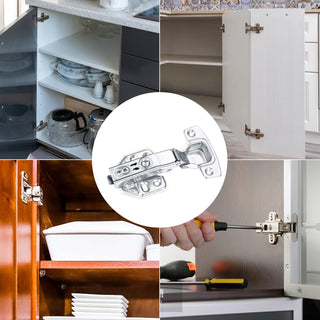 Angju 4 Pcs Kitchen Units Door Hinges, Soft Close Cupboard Wardrobe Doors Hinges, Folding Doors Hinge with Screws, Full Overlay Mute Cabinet Hinges