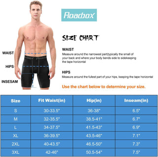 Roadbox Compression Shorts for Men 3 Pack Cool Dry Athletic Workout Underwear Running Gym Spandex Baselayer Boxer Briefs