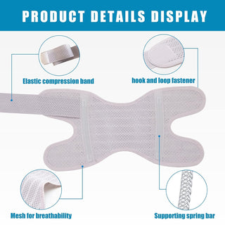 FDTY Knee Brace with Side Stabilizers Relieve Meniscal Tear Knee Arthritis, Breathable Adjustable Knee Support Suitable for Men and Women with Sports Injuries (Medium, White (Left))