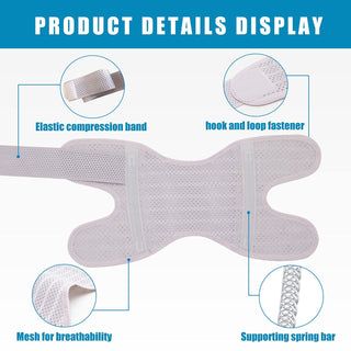 FDTY Knee Brace with Side Stabilizers Relieve Meniscal Tear Knee Arthritis, Breathable Adjustable Knee Support Suitable for Men and Women with Sports Injuries (Medium, White (Left))