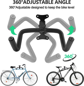 Bike Wall Mount Bike Storage Rack - Foldable - Length and Angle Adjustable - Horizontal Bicycle Rack for Garage,Indoor,Home,Road Bikes,Mountain Bikes,Hybrid Bikes with Screws