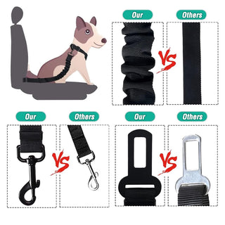 Luncpcihe Dog Seat Belt,2-Piece Set Retractable Dog Car Seatbelts Adjustable Pet Seat Belt for Vehicle Nylon Pet Safety Seat Belts Heavy Duty & Elastic & Durable Car Harness for Dogs