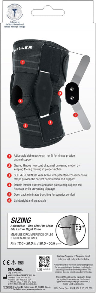Mueller Adjustable Hinged Knee Brace Support 6455