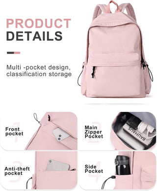 VECAVE Lightweight Casual Laptop Backpack Purse for Women,Travel Backpack with laptop compartment