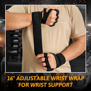 McMola Ventilated Gym Workout Gloves Cross Training Weight Lifting Gloves with Built-in Wrist Wrap Support for Men and Women, Non-Slip Silicone Padding, Palm Protection & Wrist Protection (XL)