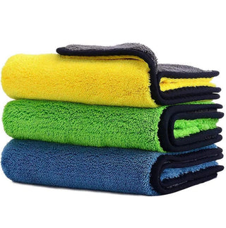 SKY-TOUCH 3pcs Microfiber Car Drying Towel for Car Cleaning and Detailing, Double Sided, Extra Thick Plush Microfiber Towel Lint Super Absorbent Detailing Towel for Car,Windows,Screen and Kitchen