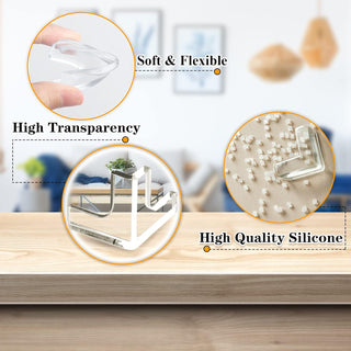 Gudui ‎SHOWAY Corner Guards (12 Pack) Clear Protectors | High Resistant Adhesive Gel Best Baby Proof Stop Child Head Injuries Tables, Furniture & Sharp Corners Proofing (L-Shaped).
