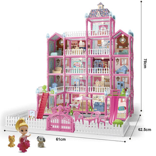 Beauenty Doll House,Dream House for Girls Pretend Toys-5 Story 19 Rooms Dollhouse,Toddler Playhouse DIY Building Kids Gift for for 3-10 Year Old Girls. (Style1)