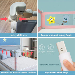TDOO Bed Rail Guard Barrier for Baby, Extra Long Bed Guardrail, Adjustable Height & Foldable Safeguard Bed Rails Single Side Bed (180 * 98cm) Pack of 1