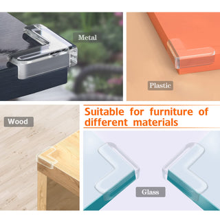 Gudui ‎SHOWAY Corner Guards (12 Pack) Clear Protectors | High Resistant Adhesive Gel Best Baby Proof Stop Child Head Injuries Tables, Furniture & Sharp Corners Proofing (L-Shaped).