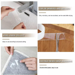 SKY-TOUCH Torix 3M Magic Adhesive Tape Washable Waterproof Double Sided Mounting Transparent Acrylic