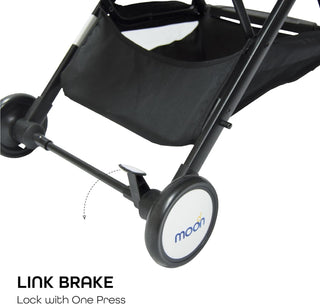 MOON Ritzi Light Weight Travel Cabin Stroller/Pushchair for Baby/Kids/Toddler from 0 Months+ Upto 15 kg, Black/Blue Dots