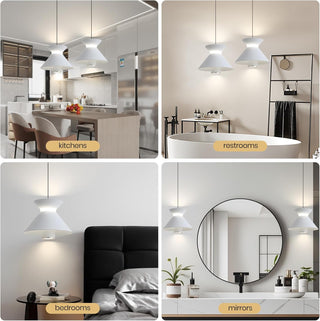 YT YATAI LIGHTING Modern Black LED Pendant Light, Minimalist Small Single Mini Pendant Light for Kitchen Island, Bedroom, Bedside, Adjustable 3 Color Light