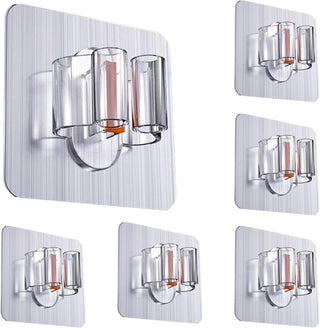 ZALCOON 6 PCS Mop Broom Holder Wall Mount - Mop Holder Self Adhesive Broom Hanger for Home Garage Garden Laundry Room Storage, Kitchen Tools Organizer