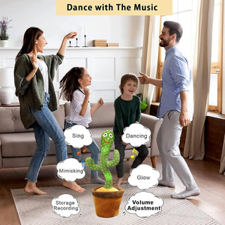 seOSTO Talking Dancing Cactus Plush Toy, Dancing Cactus Toy, Electronic Plush Doll Gifts for International Children's Day Gifts