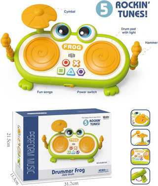 AM ANNA Baby Musical Instruments Toys 1 Year Old,Frog Baby Drum Set 6 to 12 Months, Toddler Instruments Musical Toys Birthday Gifts for Infant Baby Toys 6 9 12 18 24 Month Boys and Girls Green