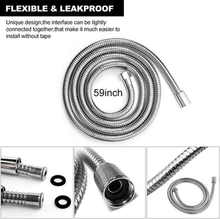 JOMOO Shower Hose for Hand Showerhead, Flexible Stainless Steel Handheld Shower Hose 47 Inches 1.2 Meters Extra Long Chrome Handheld Shower Head Hose With Brass Coupler