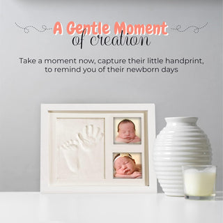 Dukk Baby Handprint And Footprint Plaster Kit Newborn Keepsake Baby Photo Frame For Girls and Boys Best Personalized Baby Boy And Baby Girl Shower Gifts