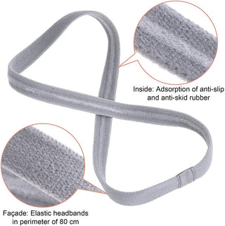 Starthi 4 Pieces Thick Non-Slip Elastic Sport Headbands Hair Headbands for Women and Men (Black, Grey)4 Pieces Thick Non-slip Elastic Sport Headbands Football Hair Headbands for Women and Men